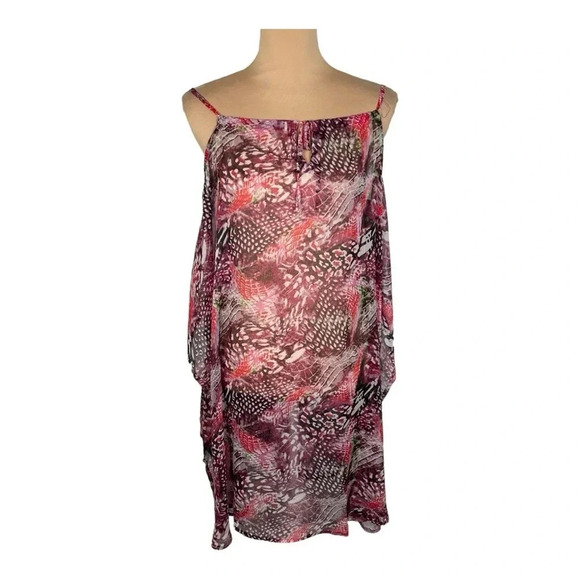 Bathing Suit Cover Up Red Animal Print - Picture 1 of 7